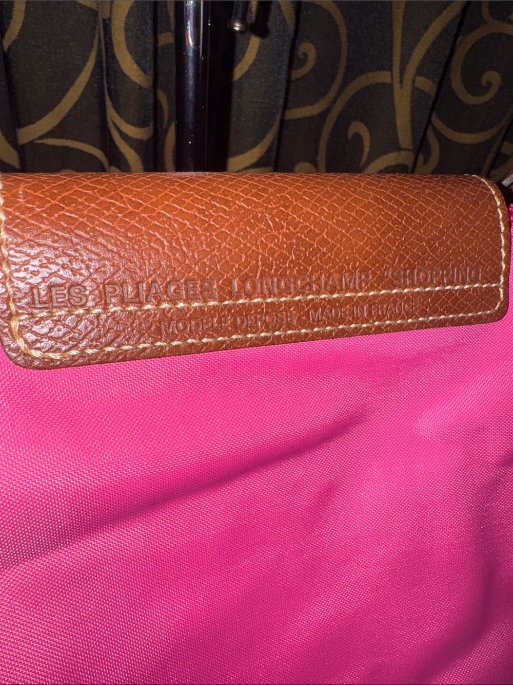 Longchamp Le Pliage Barbie pink Large Shoulder Tote Bag EUC - Picture 3 of 10